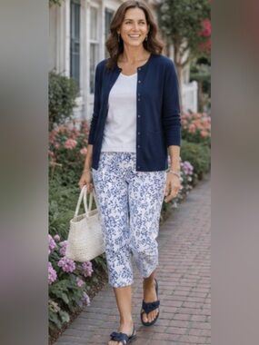 J jill Floral Print Women's Pants